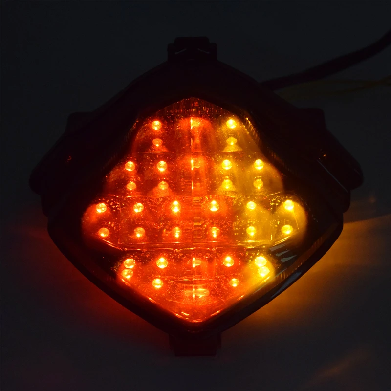 WAASE Chrome Led Rear Taillight Tail Brake Turn Signals Indicator Integrated Light For YAMAHA YZF R1 RN12 2004 2005 2006