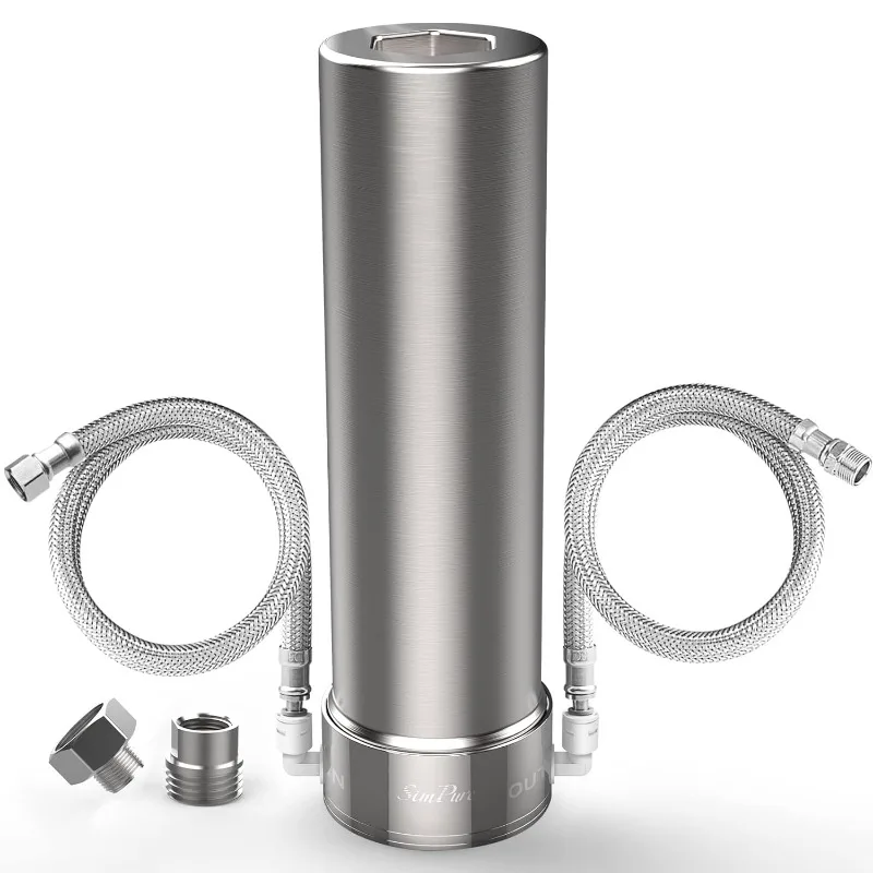 SimPure V7 Under Sink Water Filter, 5-Stage Stainless Steel Water Filtration System Direct Connect to Kitchen Faucet