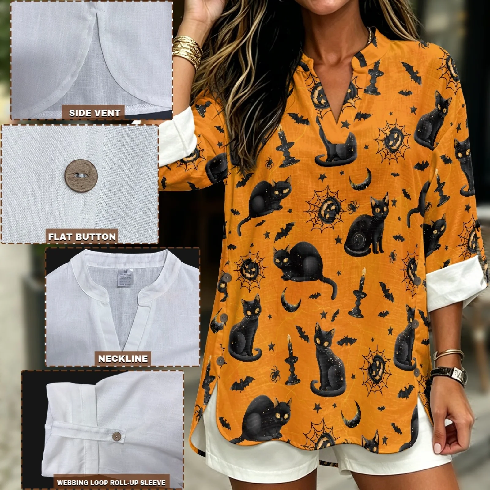 بلوزات PENSTROLL بياقة على شكل - مراجعة Linen Shirt Breathable وسعره