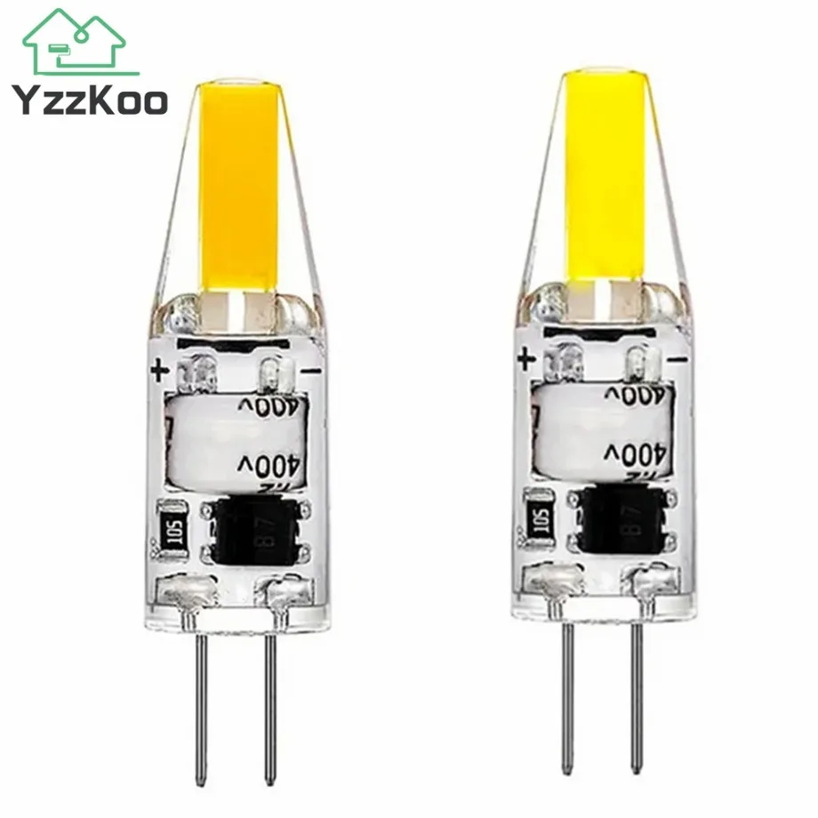 YzzKoo Mini G4 COB Lamp LED 12V AC/DC 220V Corn Light 6W Spotlight Chandelier Bulb Replace 20W Halogen Lamps Cold/Warm White