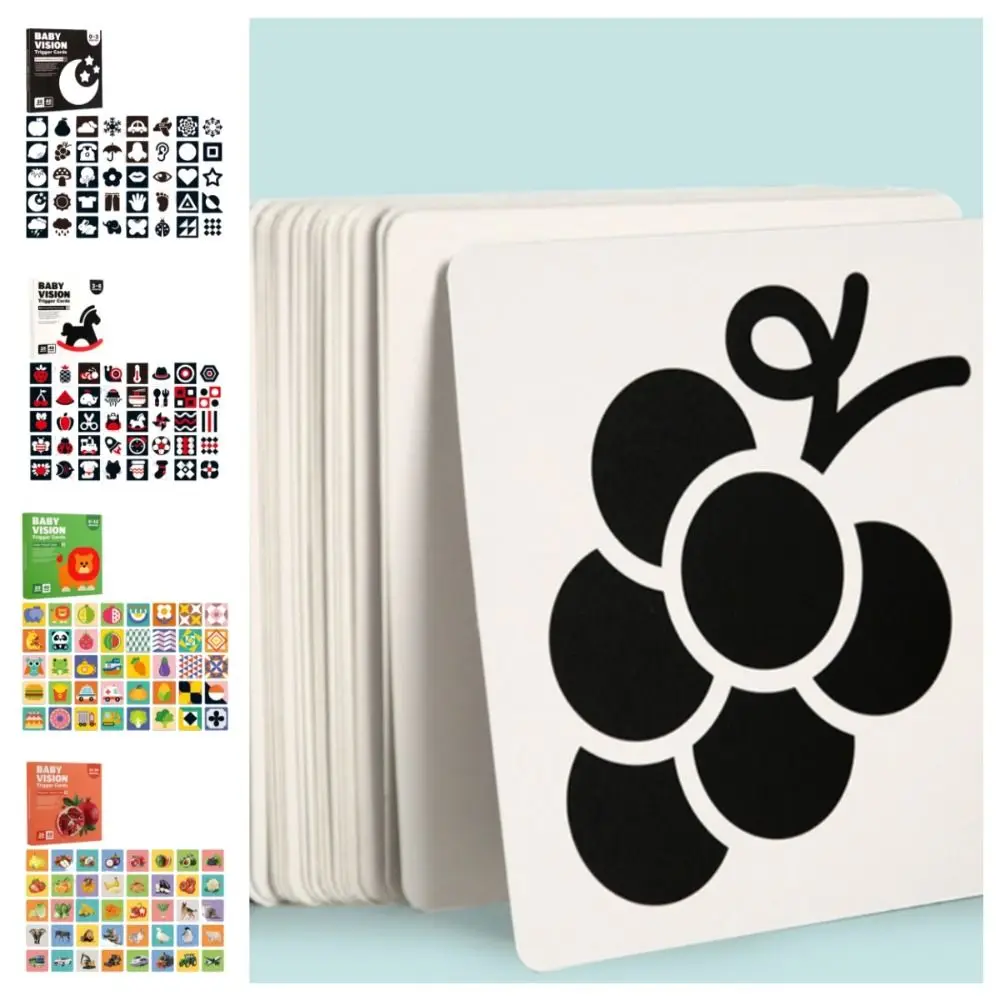 Cartão de estimulação visual infantil de alto contraste, aprendizagem de cor cognição, visão de bebê, tigger, treinamento de pensamento lógico