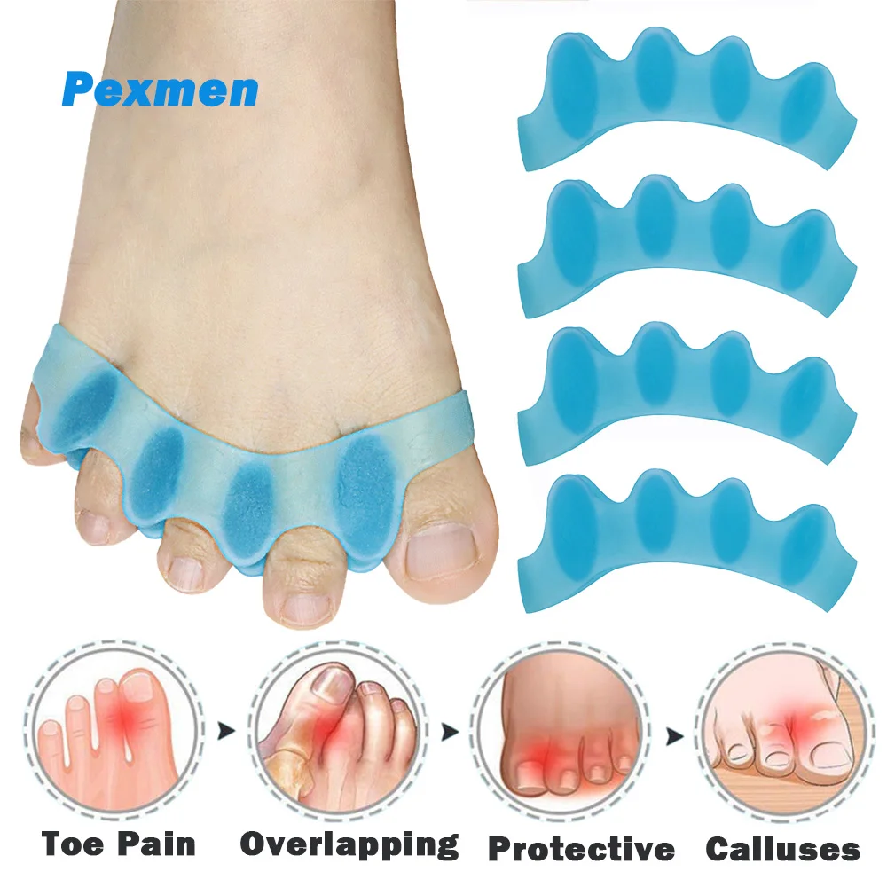 

Pexmen 2/4/8Pcs Gel Toe Separator Toe Separator to Correct Bunion Toe Corrector Spacer Hammer Toe Straightener Foot Care Tool