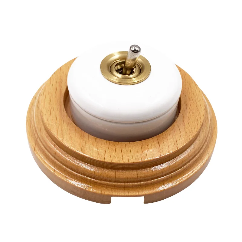 High Quality Wall Light Retro Ceramic Round Toggle Switch 2 Way Control For Home