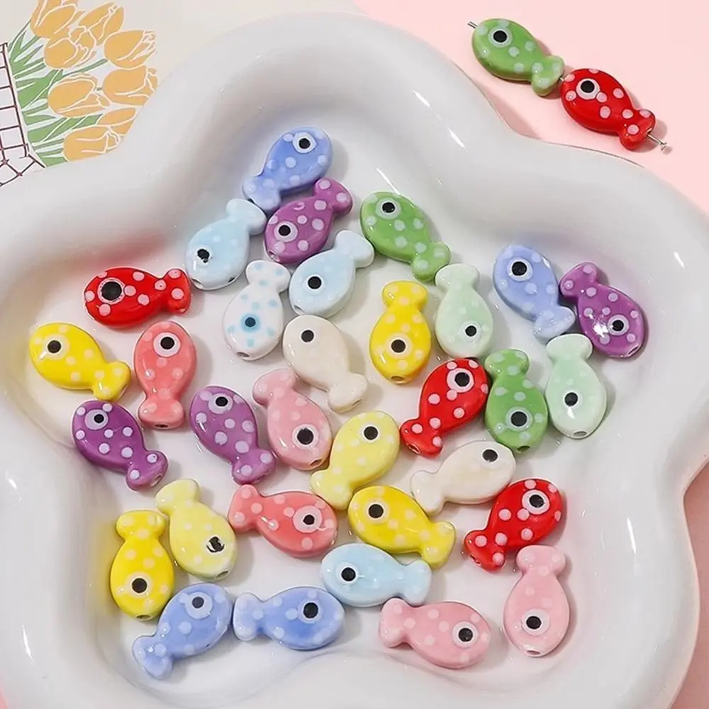 10pcs 11x19MM Fashion Fish-shaped Ceramic Beads For Jewelry Making DIY Bracelet Necklace Porcelain Beads Jewelry Accessories