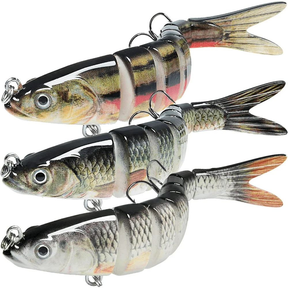 

Bass & Trout Fishing Lures Kit - Lifelike Multi-Jointed Swimbaits, Versatile Slow Sinking for Fresh & Saltwater Angling