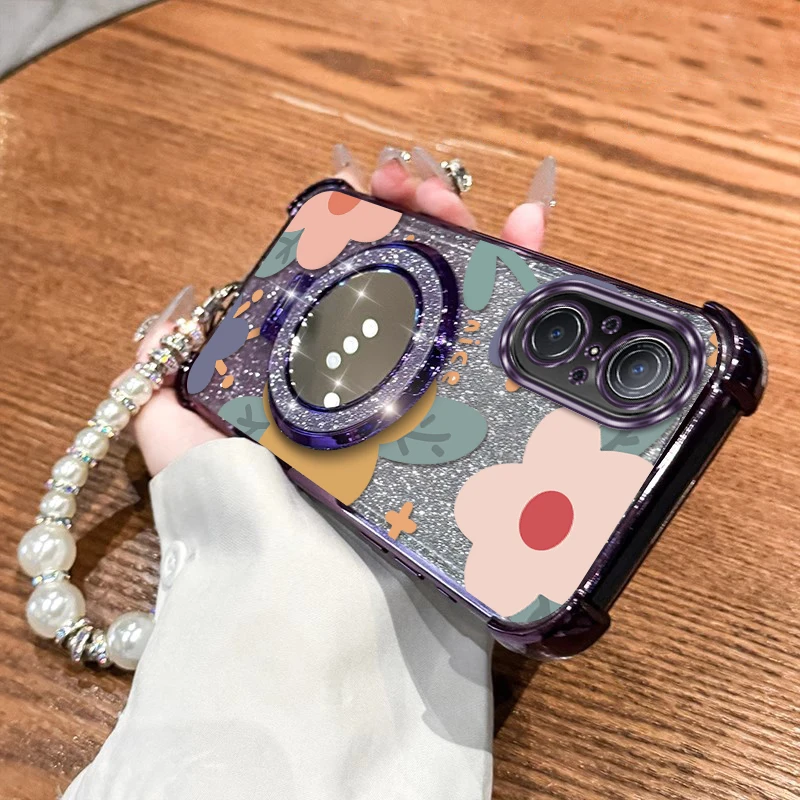 

Nova 9SE чехол-браслет с красивым цветочным покрытием для Huawei Nova 70Pro 12 Pura 11Pro 13 Mate 70 30 40 Magic 7 Cover