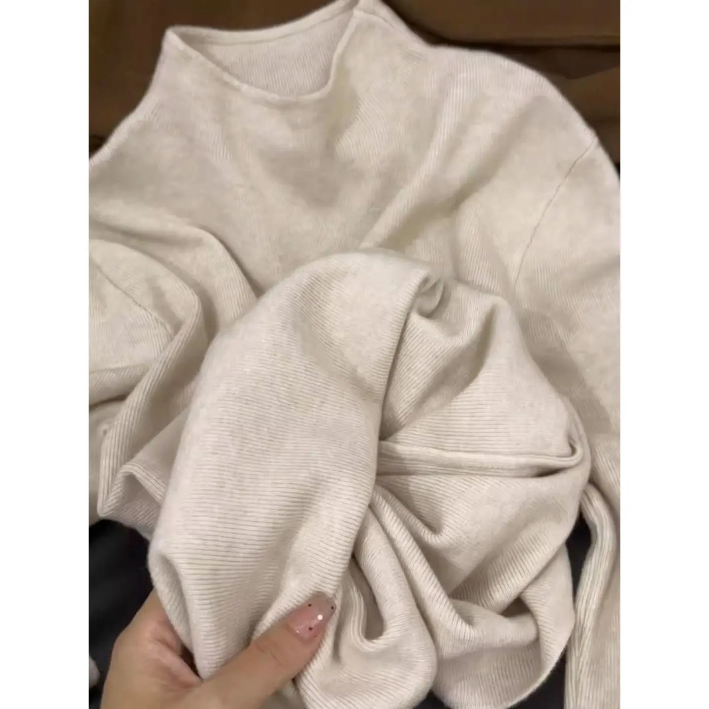 

Мягкая уютная женская футболка Long Sve f High Ne Knitted Base irt для похудения, модная осенне-зимняя внутренняя одежда, топ