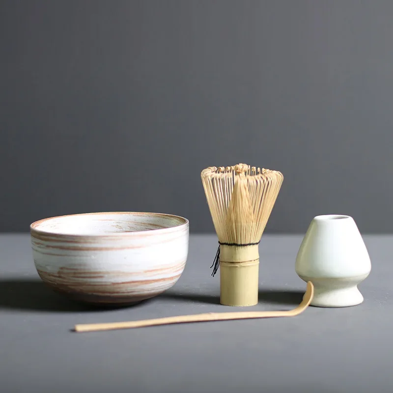 4/5pcs/set Matcha Tea Set Bamboo Whisk Scoop Ceramic Matcha Bowl Traditional Indoor Handmade Tea-making Tools Birthday Giftset
