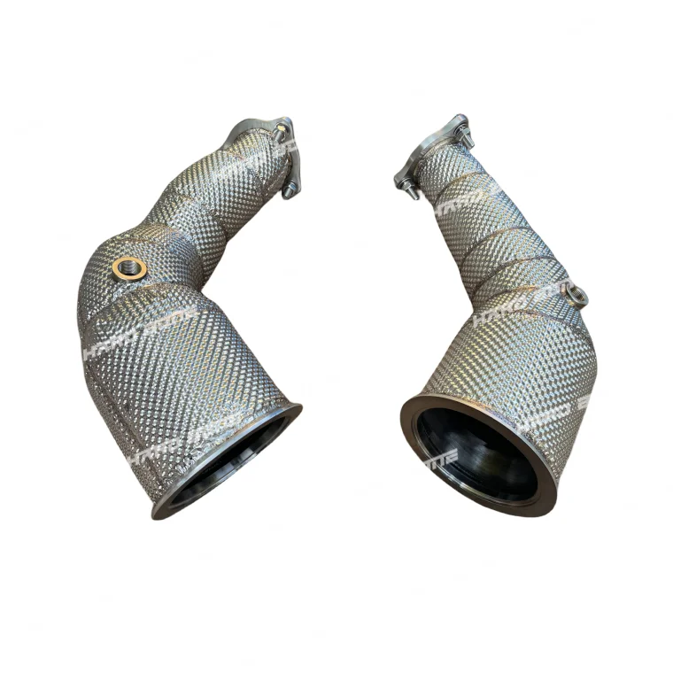

High Quality 304 Stainless Steel Heat Shield Exhaust Downpipe For Audi Rs4 B9 Rs5 B9 Downpipes With Mini Cat