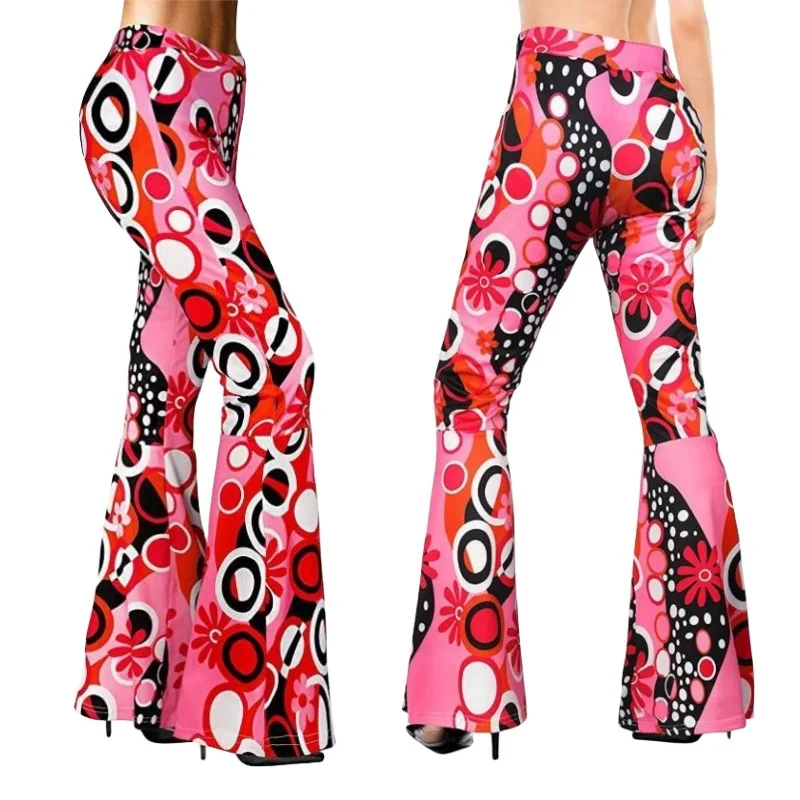 70s Disco Outfit Women 80\'s Disco Dress Pants Halloween Costume Hippie Clothes Retro Hippie