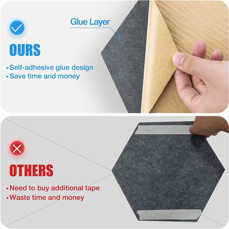 12Pcs Self-Adhesive Sound Proof Foam Acoustic Panels,12X10X0.4In Hexagonal,Reduce Noise and Eliminate Echoes,Drak Gray