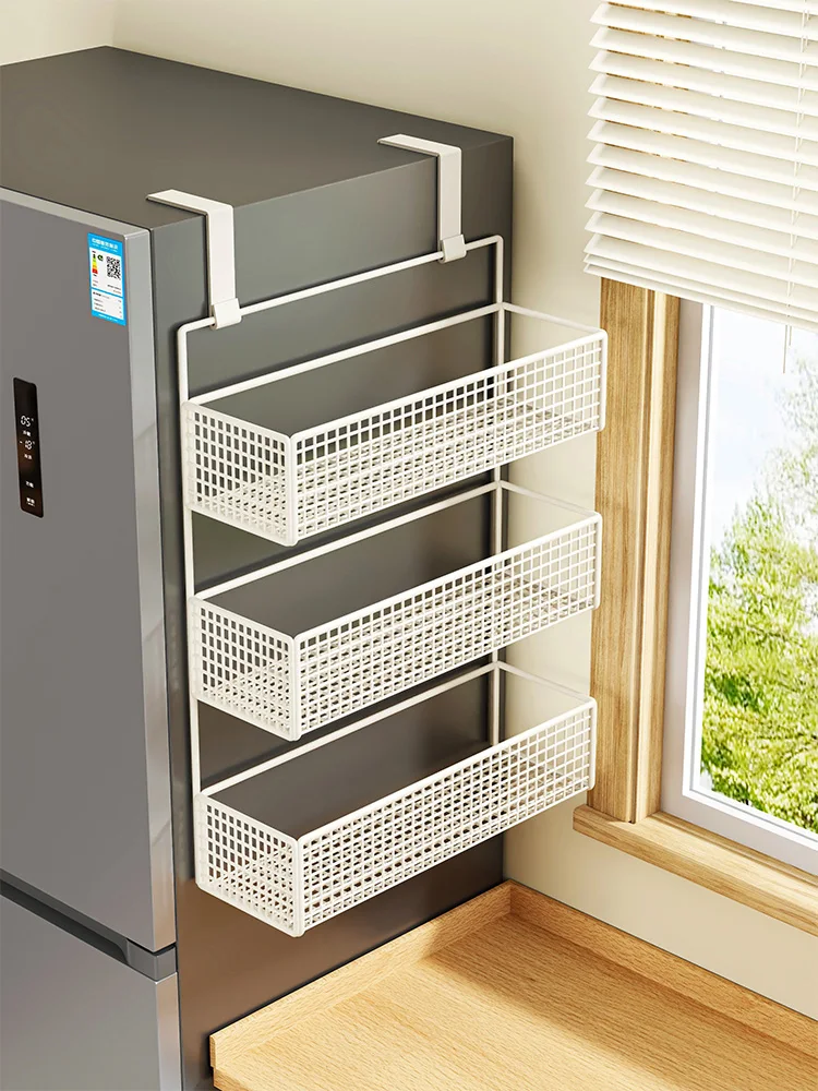 Multi-Functional Kitchen Frie Side Storage Ra No Drilling Required Wall Mounted Holders for Spices Bottles Canisters