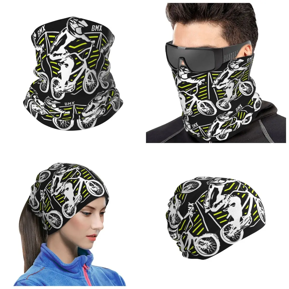 Bmx Apparel Retro Bmx Bike Old School Patch Bandana Neck Cover Printed Magic Scarf Outdoor Sports Cycling Scarf Adult Winter