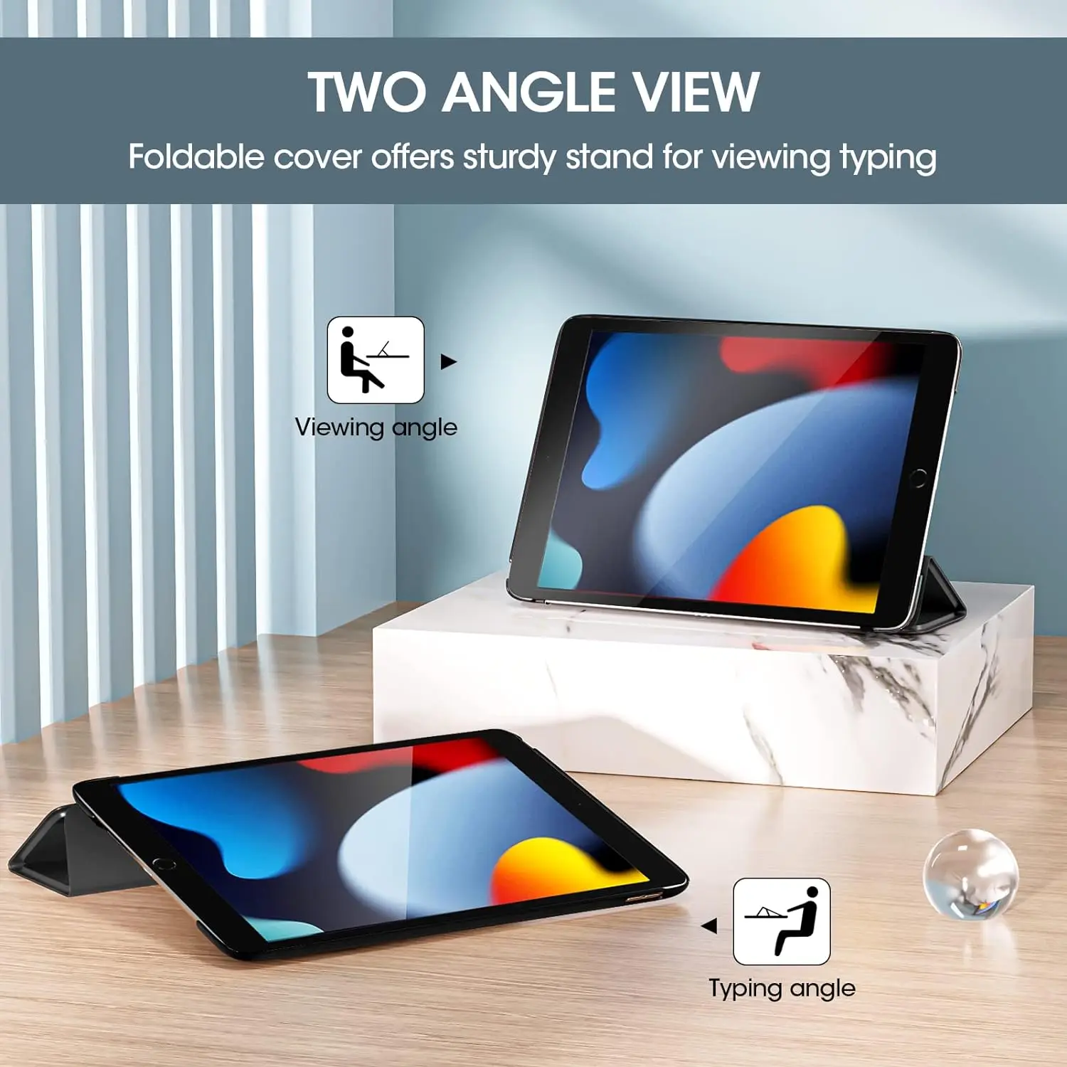For iPad Pro 11 M5 M4 12.9'' 10th 10.9'' 7 8 9th 10.2'' Case Ultra Slim Lightweight Stand Case with Translucent Frosted Cover