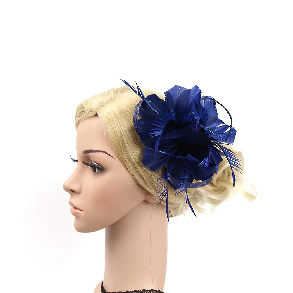 

1Pcs Plume Hair Clip Elegant Flax Side Clip for Wedding Party Prom Bridal Headdress Hair Accessories for Women