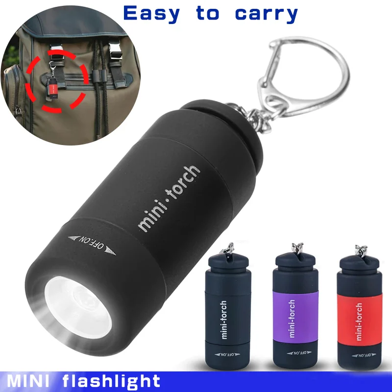 

1PC Mini Keychain Pocket Torch USB Rechargeable LED Light Stonego Flashlight Lamp Waterproof Keychain Light