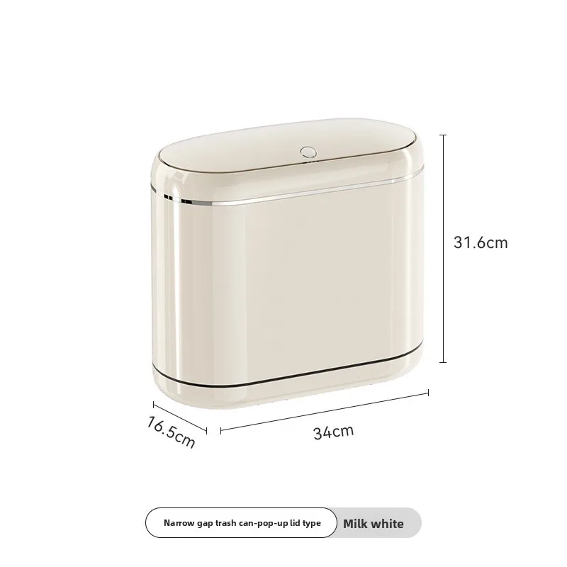 

Bathroom Narrow Trash Can Toilet Special Anti-Odor Cover Large Capacity Waterproof Hand-Free Mobile Paper Basket