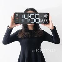 16 13 Inch Large Wall Clock Remote Control Memory Electronic Clock LED 10 Clock Alarms Level Clock Brightness Dual Digital Table