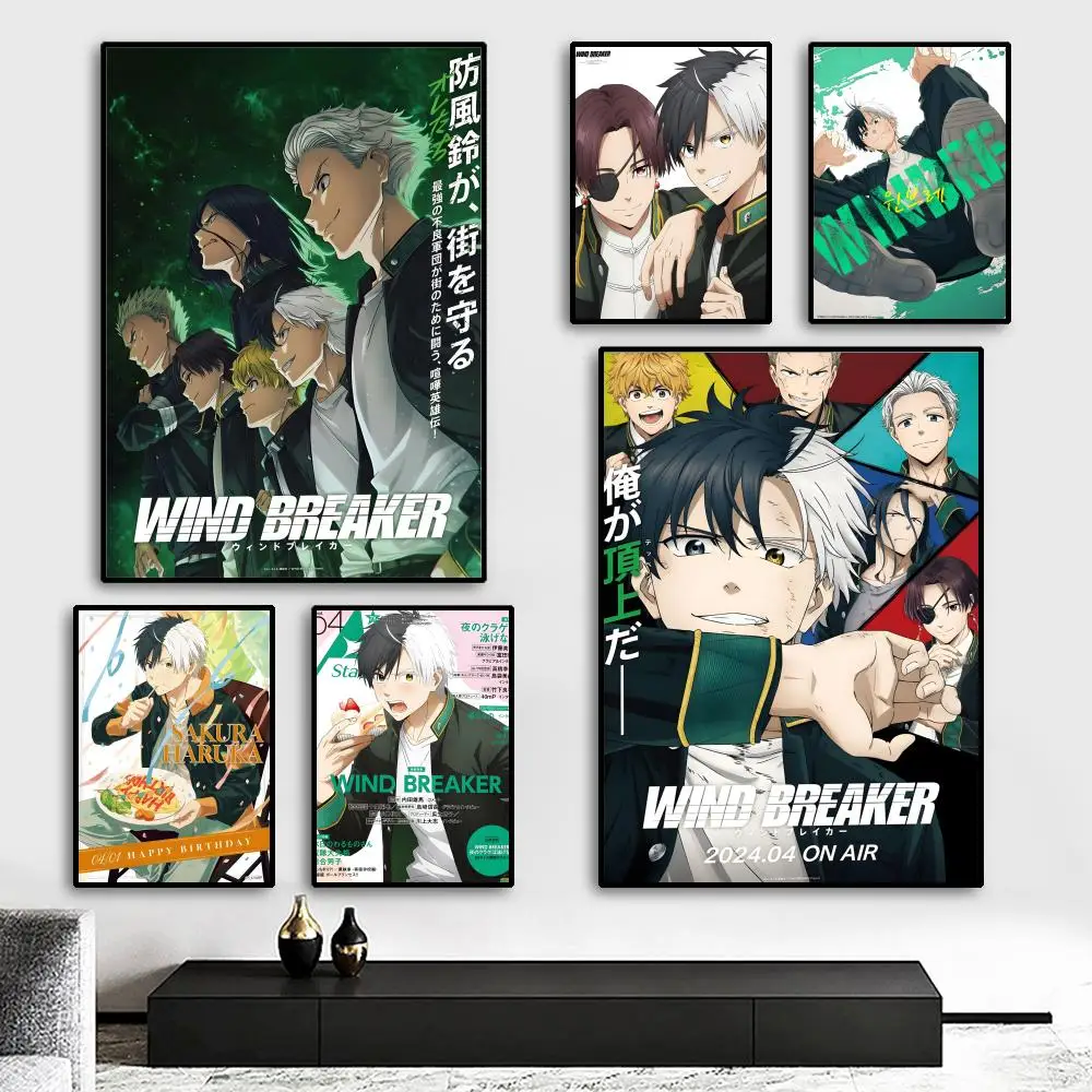 

W-Wind BREAKER ANIME Painting Calligraphy Canvas Poster: Crease Free Waterproof Durable All Space Wall Decor