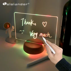 Two Tone Drawing Board 3D Night Light Blank Acrylic Boards Erasable Message Board Lamp With Pen Gifts For Girlfriend Decoration