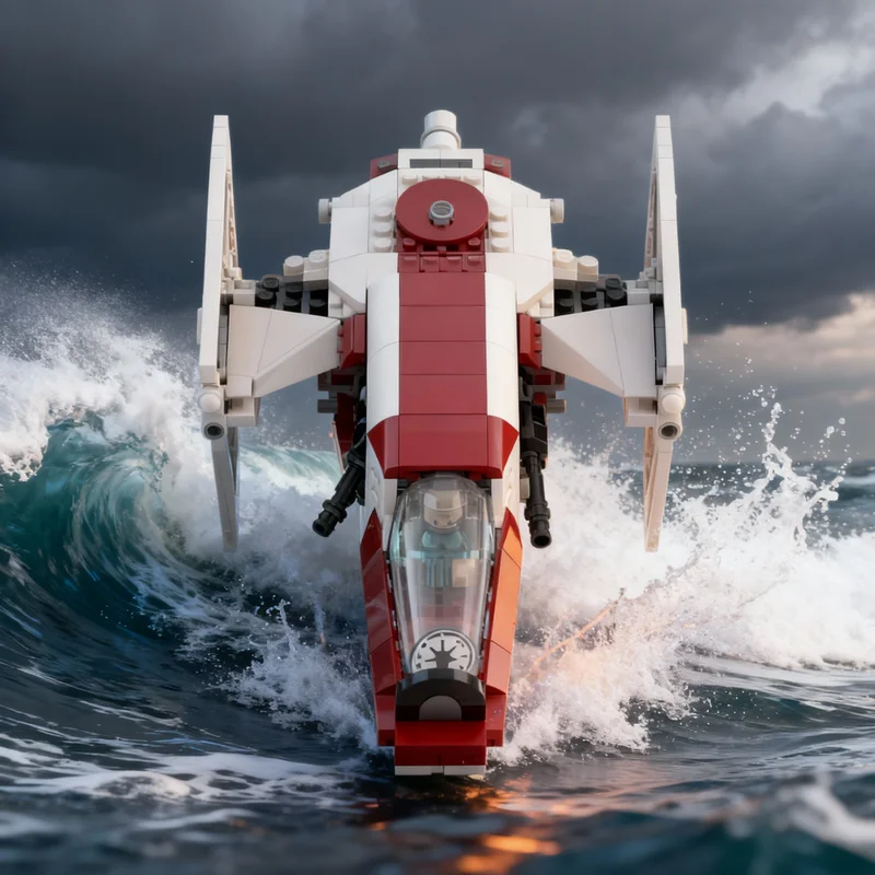 

410 деталей MOC Star Battle SW Republic Low Altitude Support Gunship: Конструктор, Идея для Рождественского подарка