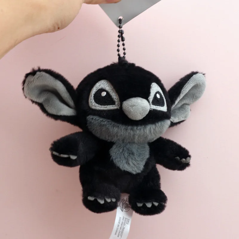 Kawaii Black Disney Lilo And Stitch Plush Keychains For Bag Mini Cute Anime Soft Toy Stuffed Pendant Doll Keyring For Backpack