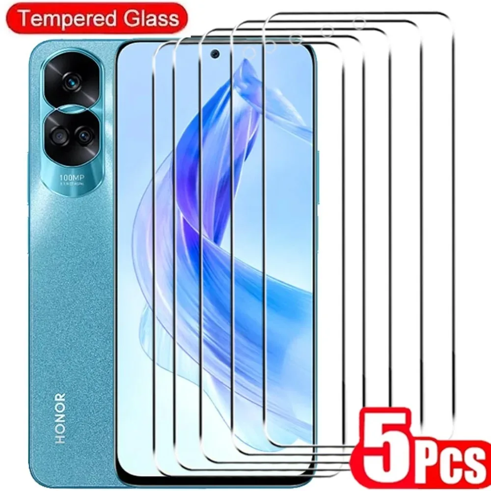 5PCS Tempered Glass For Honor 90 Lite X8B X7B 10 10I 20 20S 9C 9A 9X 8X 8A X8A X7A X7 X8 X9 Screen Protector Protective Glasses