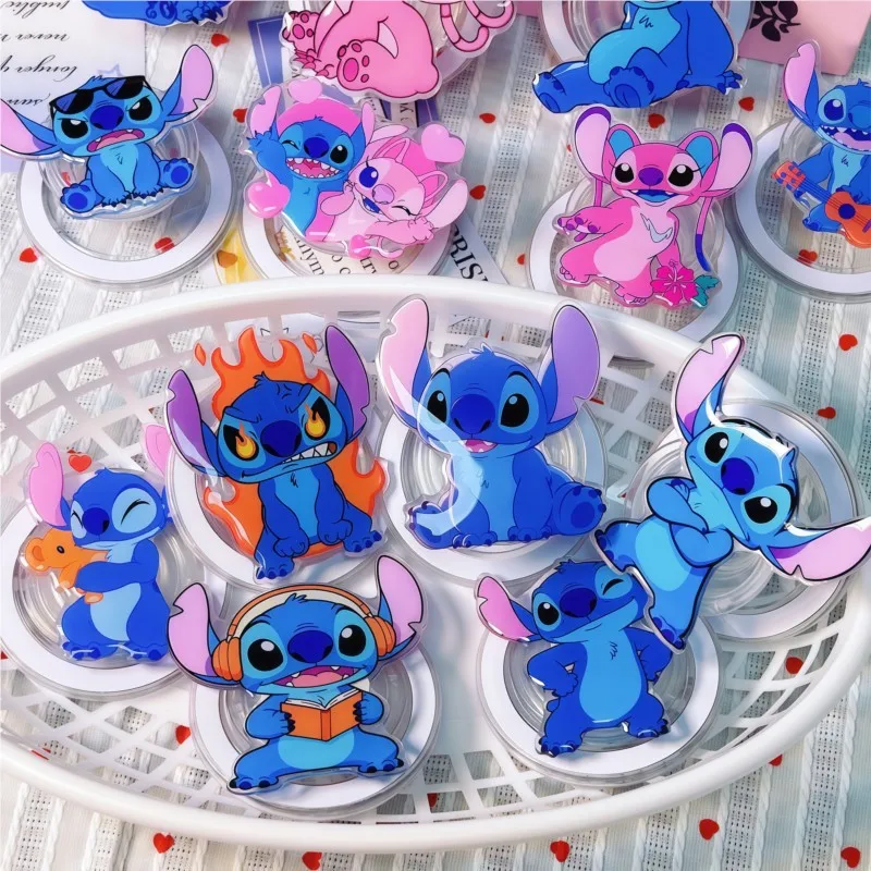 

Korean Cute Cartoon Stitch For Magsafe Magnetic Phone Grip Tok Griptok Stand For iPhone 17 Foldable Wireless Charging Stand base