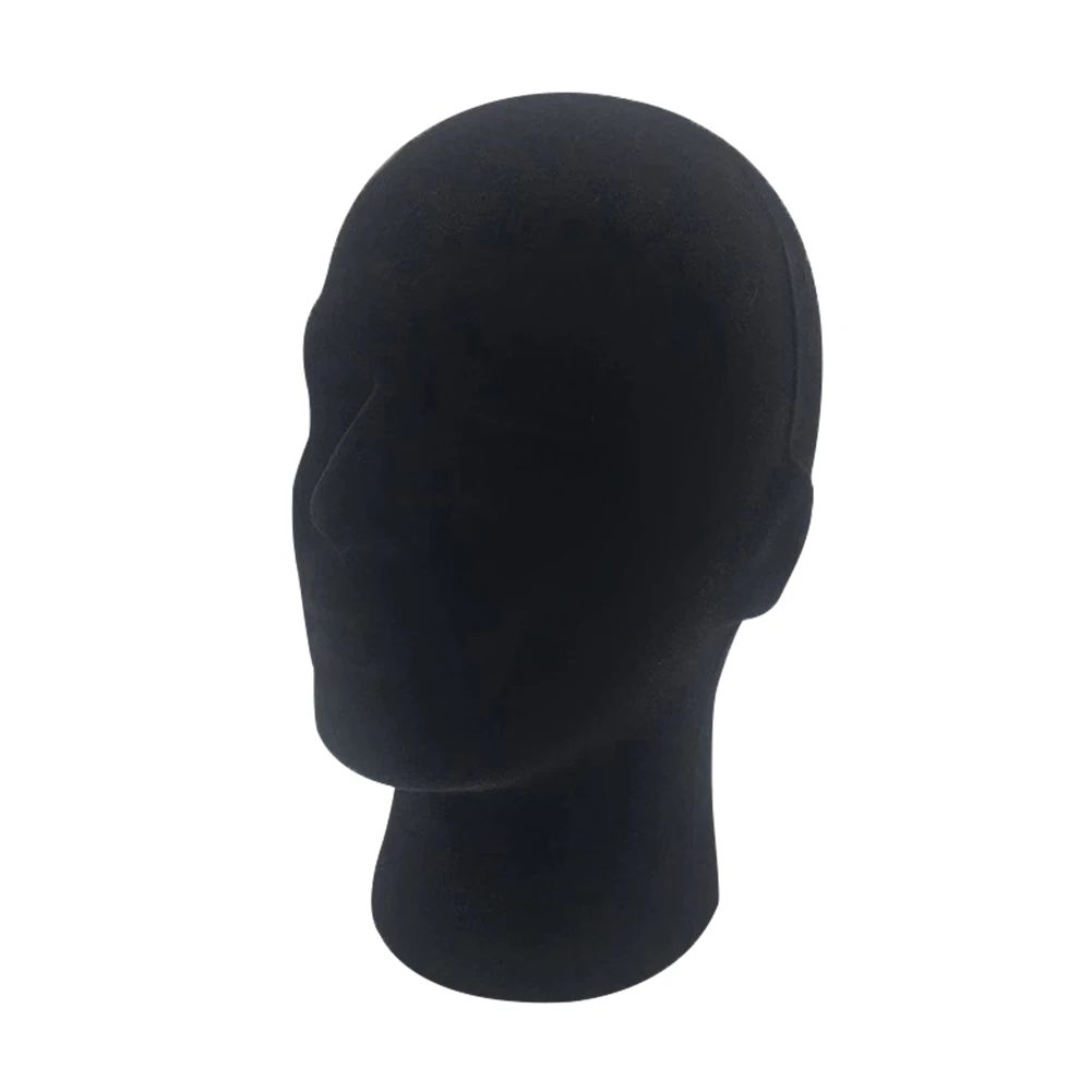 1-2pcs Practical Male Foam Mannequin Head Model Glasses Hat Headset Wig Display Stand Holder Multipurpose Black Foam Mannequin