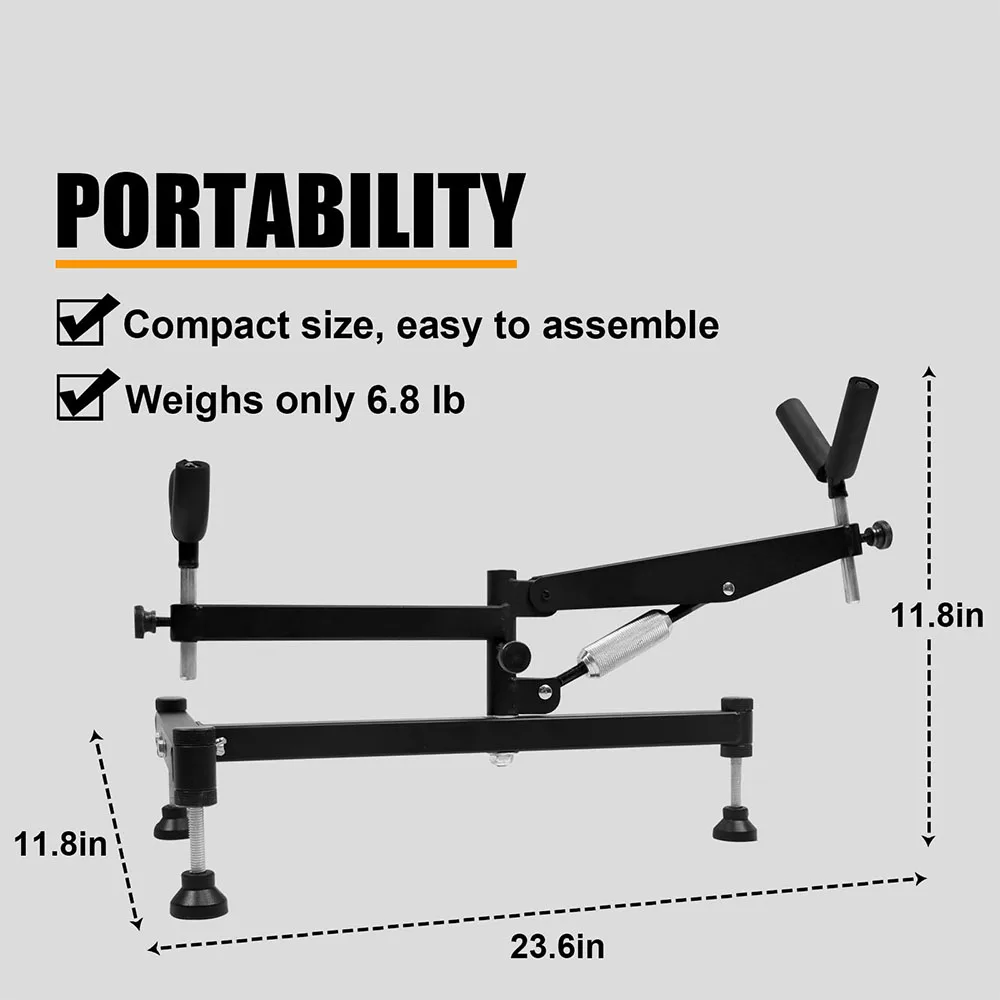 Gun Rifle Shooting Rest with Angle Adjustable Ambidextrous Frame , All Metal Front & Rear Gun Support for Shooting Range