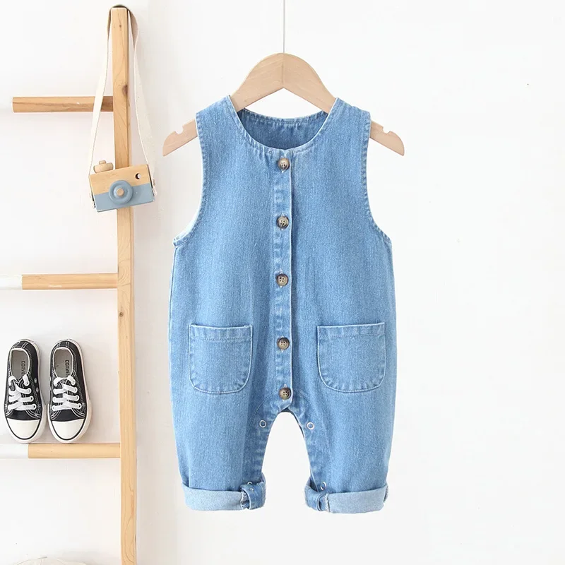 2025 Toddler Infant Boys Long Pants Denim Overalls Dungarees Kids Baby Boy Jeans Jumpsuit Clothes Clothing Outfits Trousers