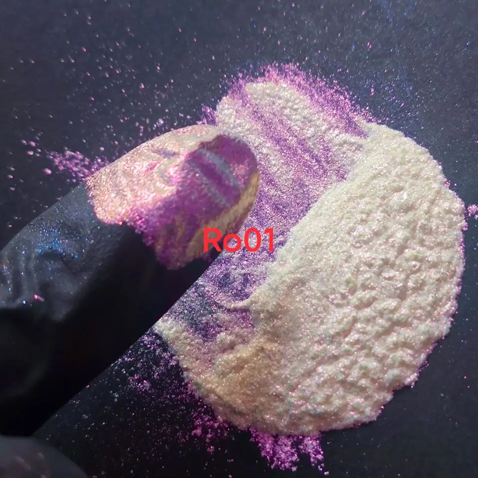 25g 60-320um Iridescent White Chameleon pearl Pigment  powder ColorShift Automotive Car Paint Pigment Powder