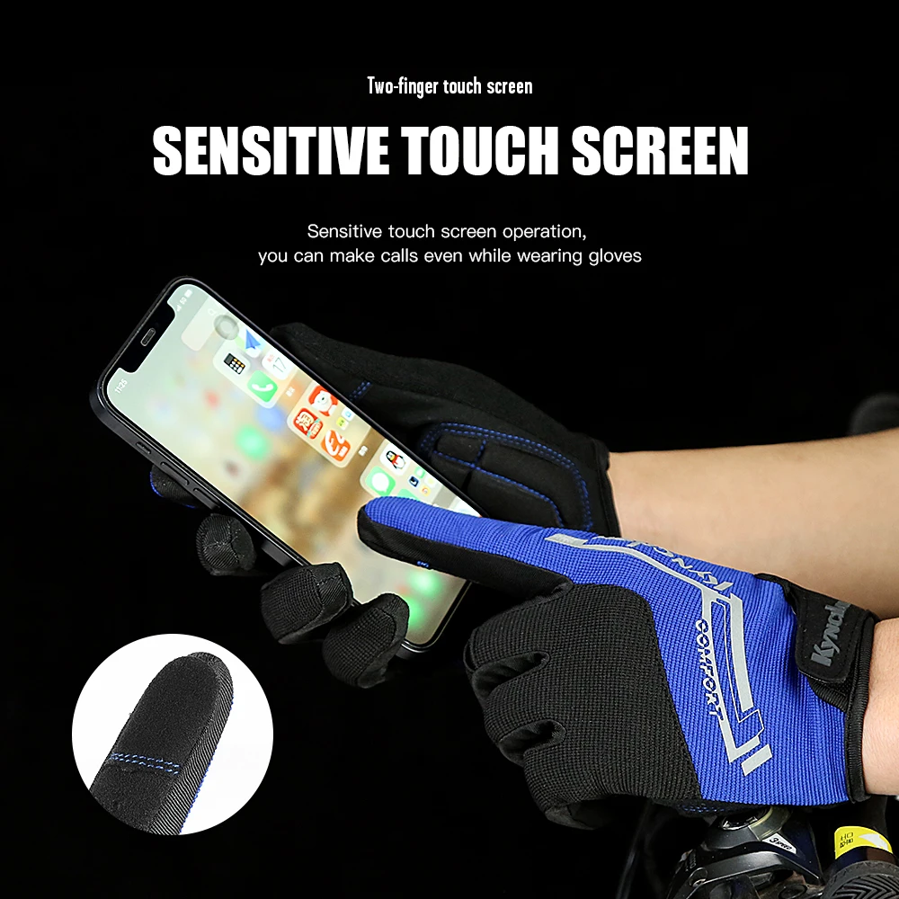 Outdoor Sports Bicycle Gloves Ultra-fine Fiber Wear-resistant Anti Sweat Anti Slip Breathable Touch Screen Riding Gloves