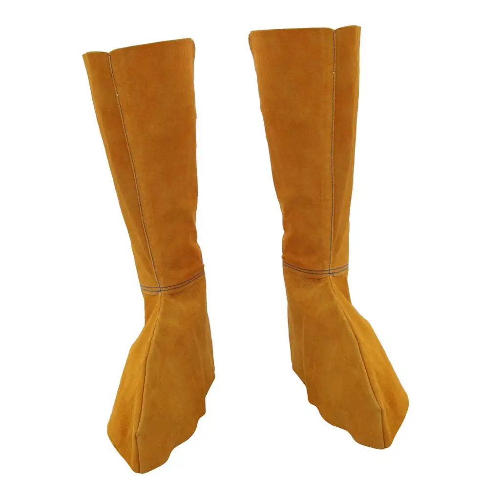 Leather Welding Shoe Spats Heat Resistant Work Foot Protection Protective Shoes for Welder Workshop Equipment