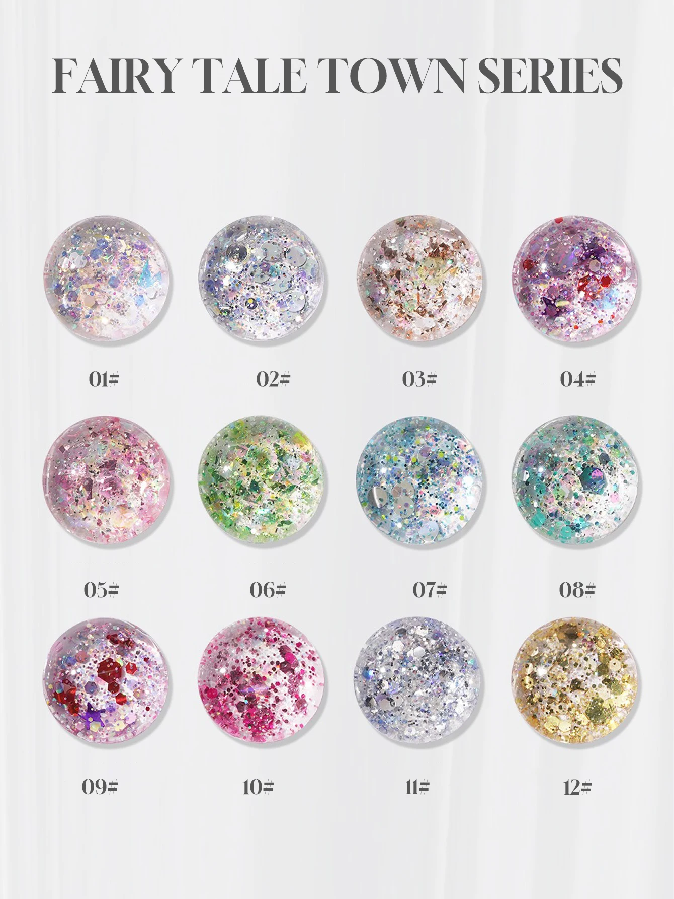 1/12 SZT. 2025 Nowy Salon Paznokci Kolorowe Brokatowe Cekiny Brokatowe Chmury Brokat Kruszone Diamenty Długotrwały Lakier Hybrydowy do Paznokci