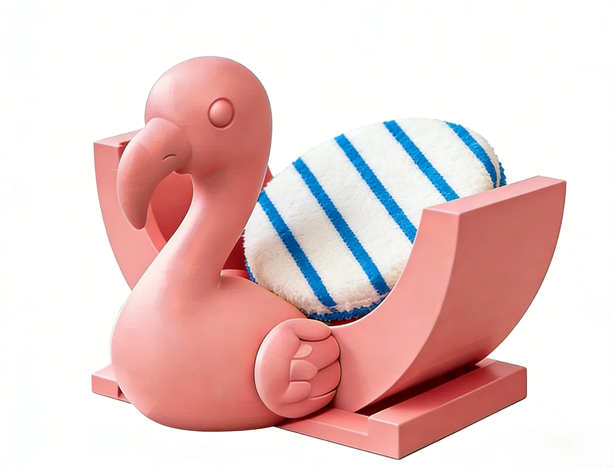 Flamingo Sponge Holder with Drainage-Focused Construction - Small Kitchen Organizer for Sponges and Cleaning Tools