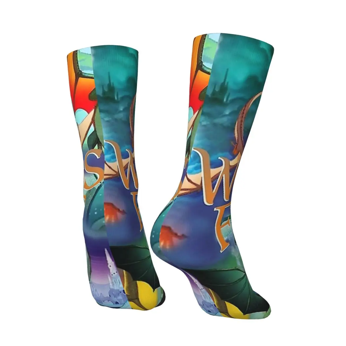 Носки Wings Of Fire Tsunami Glory And Sunny Dragon, чулки в стиле ретро, осенние нескользящие мужские носки, средние мягкие носки для бега