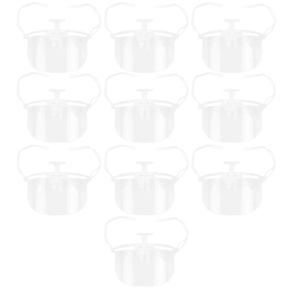

10Pcs Transparent Anti-Fog Plastic Mouth Mask Reusable Comfortable Face Shield for Restaurant Hotel Catering Hotel Catering Mask