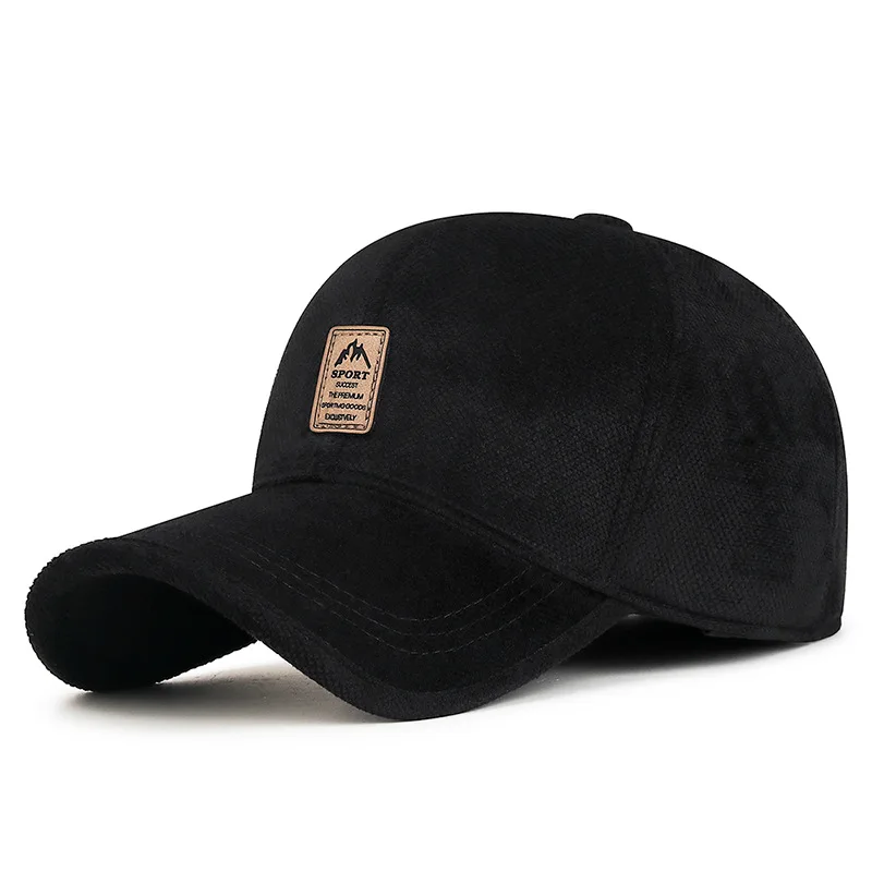 Men's Fleece Lined Baseball Cap with Ear Flaps Cozy Outdoor Hat for Middle-Aged And Older Men