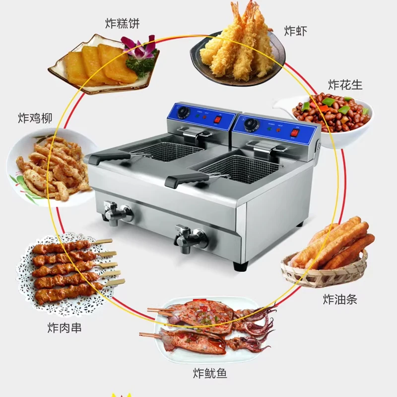 

Electric Potato Fry Pan And Chips Machine Multi-Functional Fried Chicken Maker Commercial Kitchen Equipment