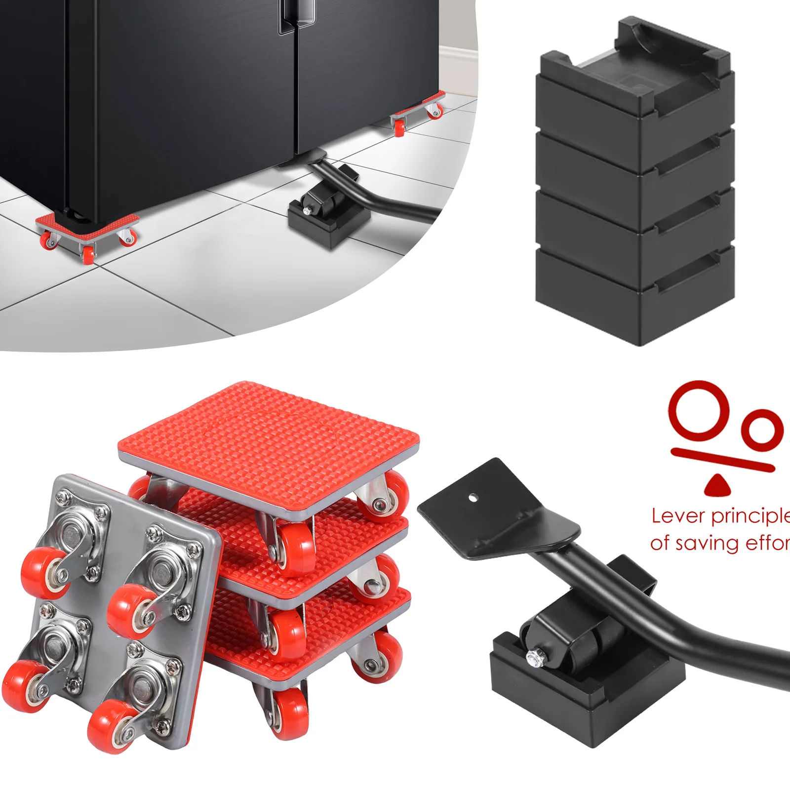 

Перемещение мебели с 4-колесным сверхмощным подъемником для мебели Dolly с 360° ° Вращающиеся колеса для перемещения мебели для диванов