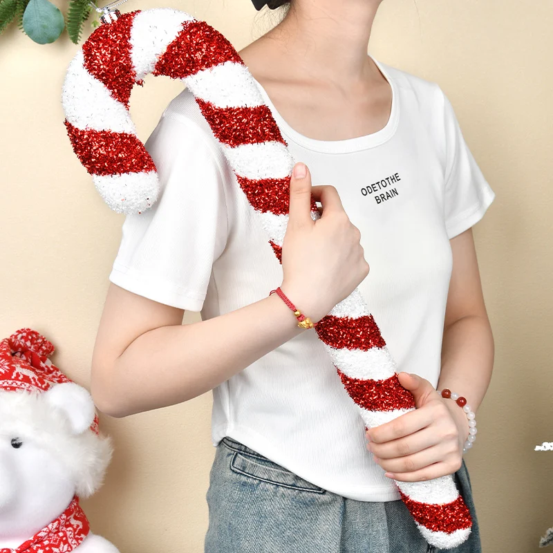 Christmas Decorations Red and White Cane Photography Props Store Scene Decoration Ornaments