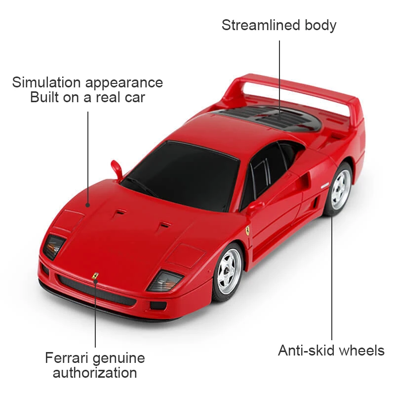 1/24 Simulate RC Ferrari F40 Racing Sports Car Model 458 LaFararri Collection Car Remote Control Toys Rastar Children Kids Gift