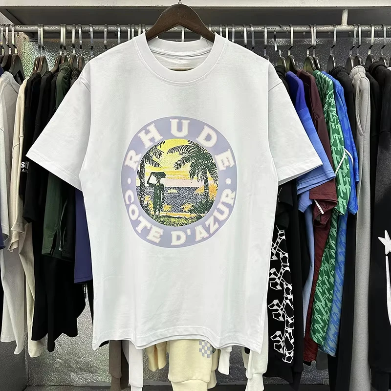 Schwarzes Saint Croix High Street Trendy Marken-T-Shirt aus Baumwolle mit Grafikdruck für Männer und Frauen, Sommer-Streetwear – Detail 7
