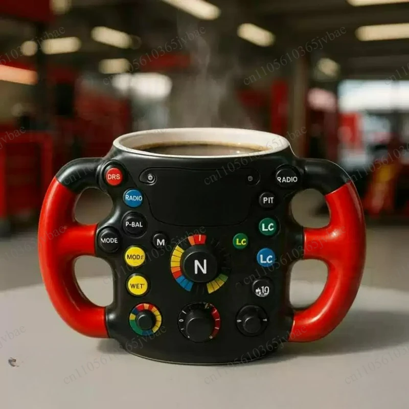 With Multi-Color Steering Wheel Design 3D Resin Stainless Steel Cup