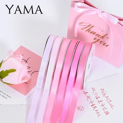 YAMA-Single Face Satin Ribbon, Handmade Flowers Ribbons, Wedding Decoration, Black, Red, White, Silver, 3