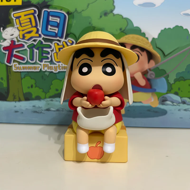크레용 신짱 여름 놀이 시리즈 블라인드 박스 귀여운 애니메이션 데스크탑 장식 모델 트렌디한 수집용 장난감 생일 선물 어린이 선물