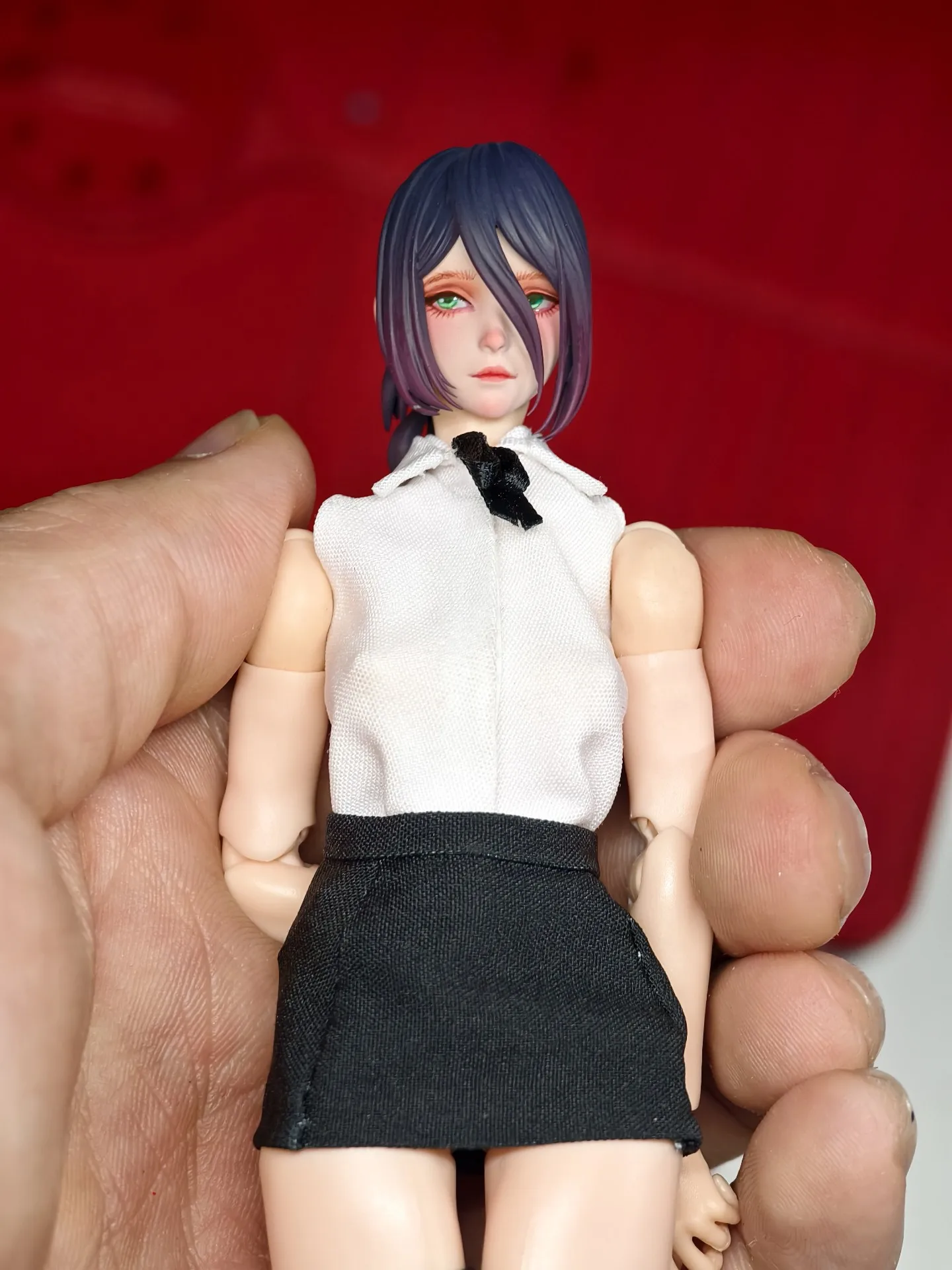 اليدوية 1/12 مقياس أنثى رينيه الشيطان رأى رجل رئيس نحت قميص بدون أكمام الملابس المهنية ل 6in عمل نموذج لجسم #5