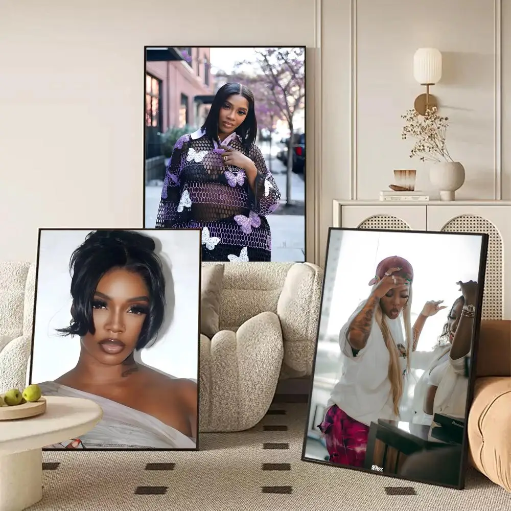 Singer T-Tiwa Savage Poster Self-adhesive Art Waterproof Paper Sticker Coffee House Wall Decor