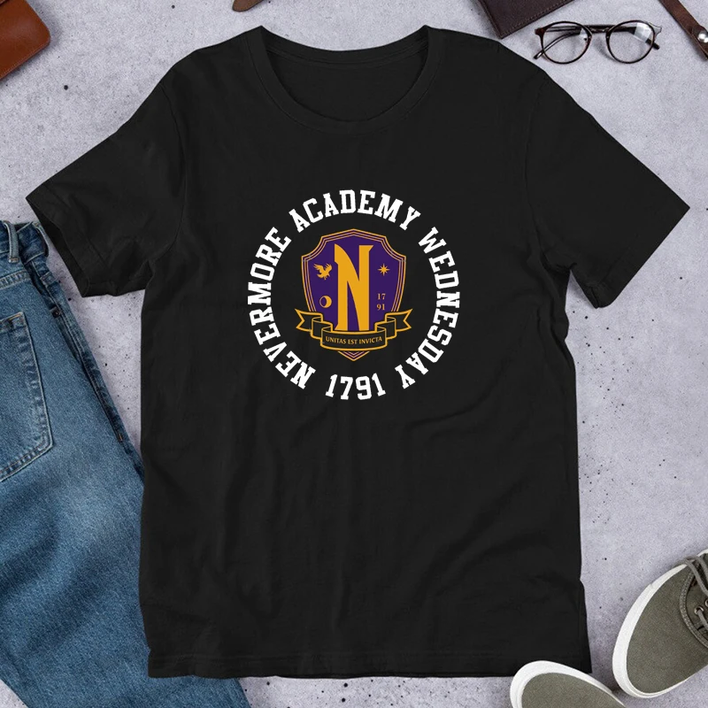 Wednesday Addams Printed Women T Shirt My Tow Personalities TV T-Shirt Girl Tee Hipster 2023 Ullzang Men Tops Ropa Hombre